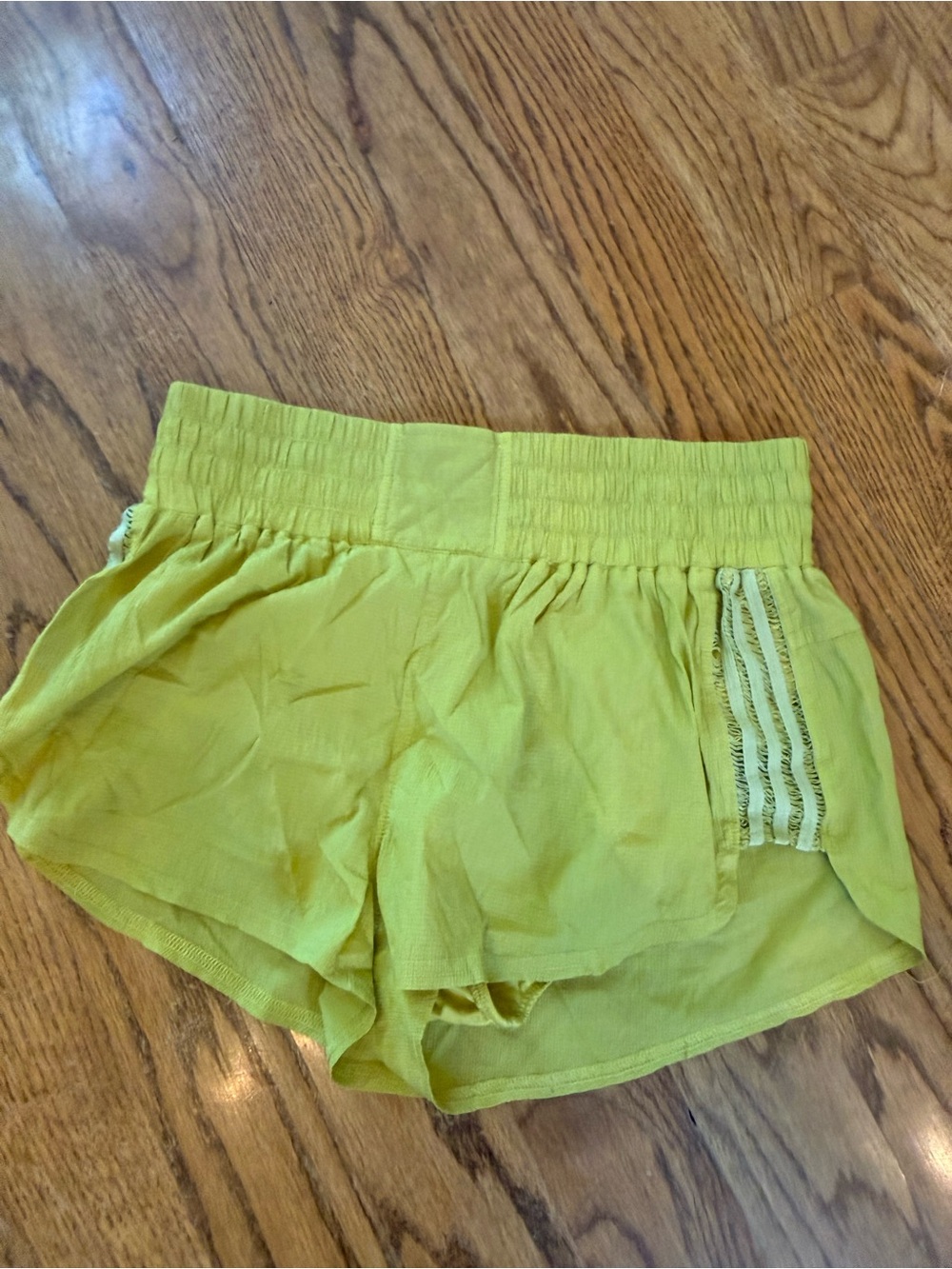 Free People Lime Green Lightweight Elastic-Waist Athletic Shorts